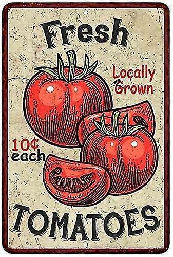 Tomates frescos cozinha Vintage olhar chique sinal de lata 8x12 polegadas ou 12x16 polegadas Modo 3359