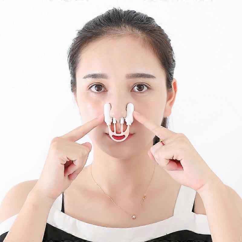 マジックノーズクリップ、痛みのないノーズパッド、ビューティーノーズリフト鼻形成術安全リフターストレートナーワイド曲がった鼻(1ピース - ホワイト)