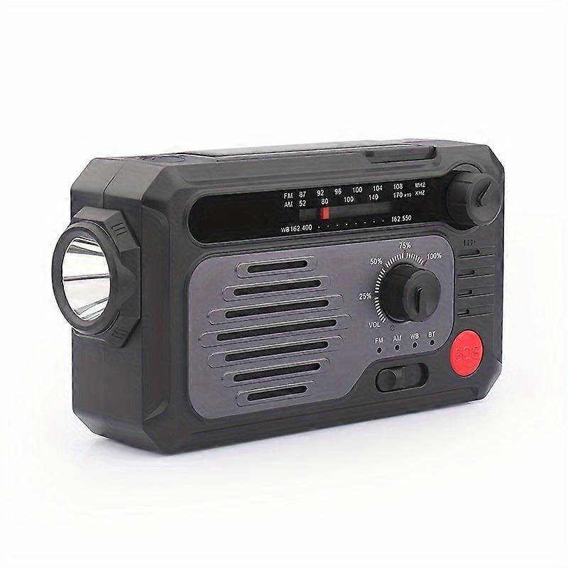 Outdoor Emergency Radio, Portable And Rechargeable, Solar Energy Small Radio, Hand Crank Self-powered Radio