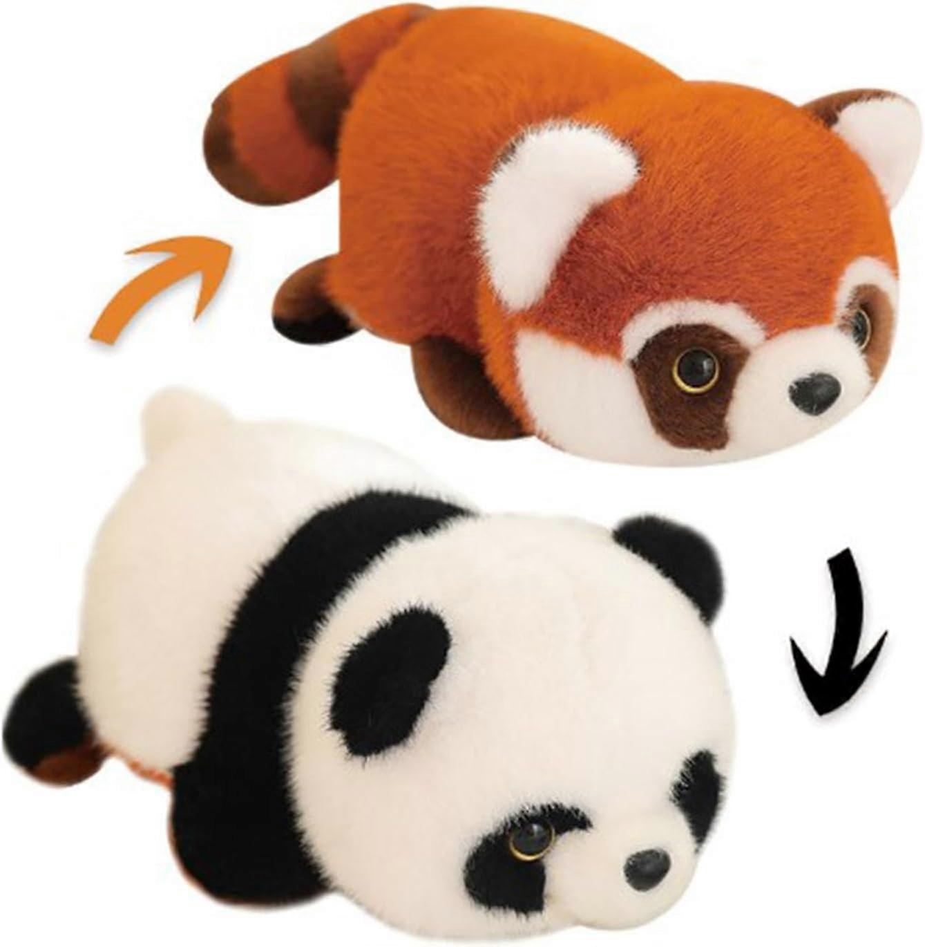 The Giant Panda and Transform Into a Brown Red Panda. Red Panda Doll Plush Toy Turns Into a Giant Raccoon Dol,100% New