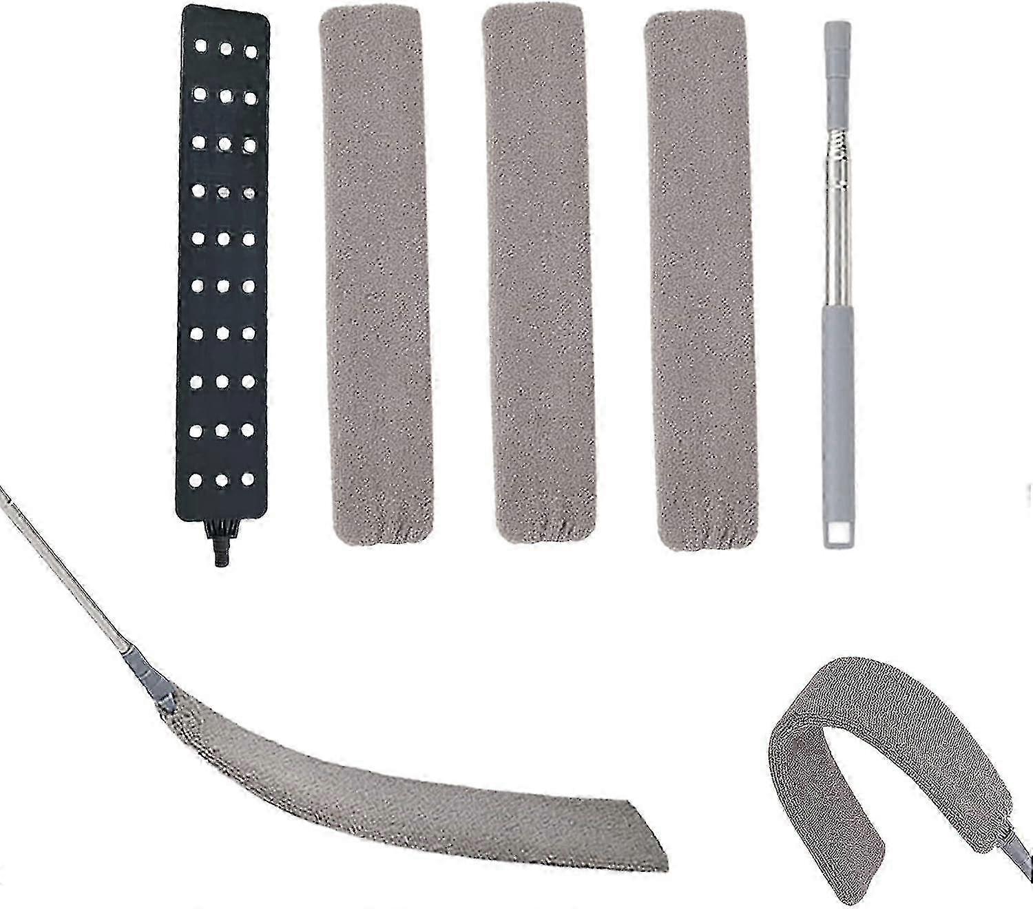 1.35 M Flat Long Extendable Microfibre Duster With Long Telescopic Handle, Stretchy Duster With Stainless Steel Telescopic Rod For Sofa Bed Furniture