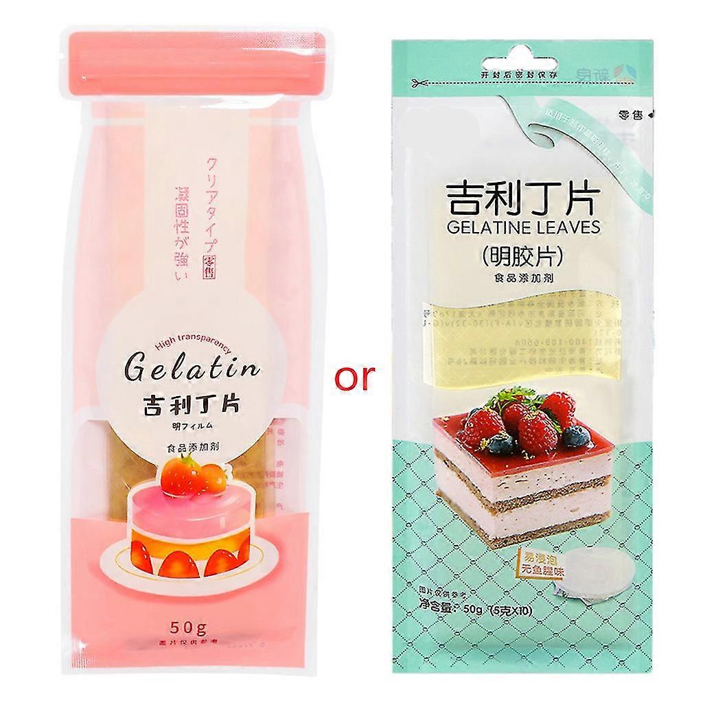 清真银叶明胶叶片,用于烹饪慕斯蛋糕甜点混合物