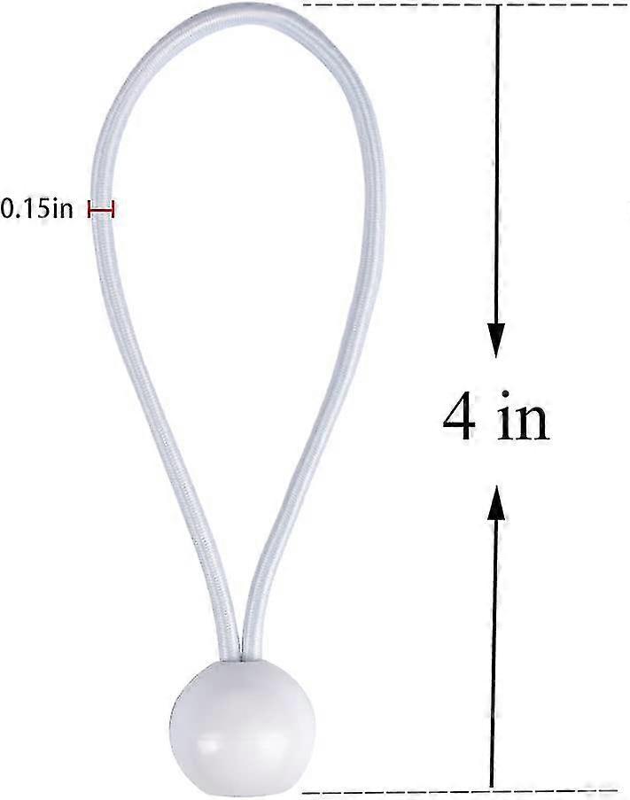 thumbnail image 2 of Goliath Industrial 9" White Ball Bungee Cords – 50 Pack – BB259W – Tie Down Tarp Straps 2 of 4