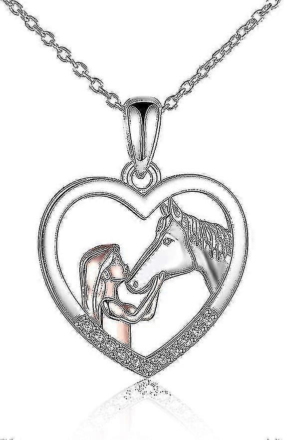 Girl And Horse Necklace For Girls Sterling Silver Horse Jewellery - Main Image
