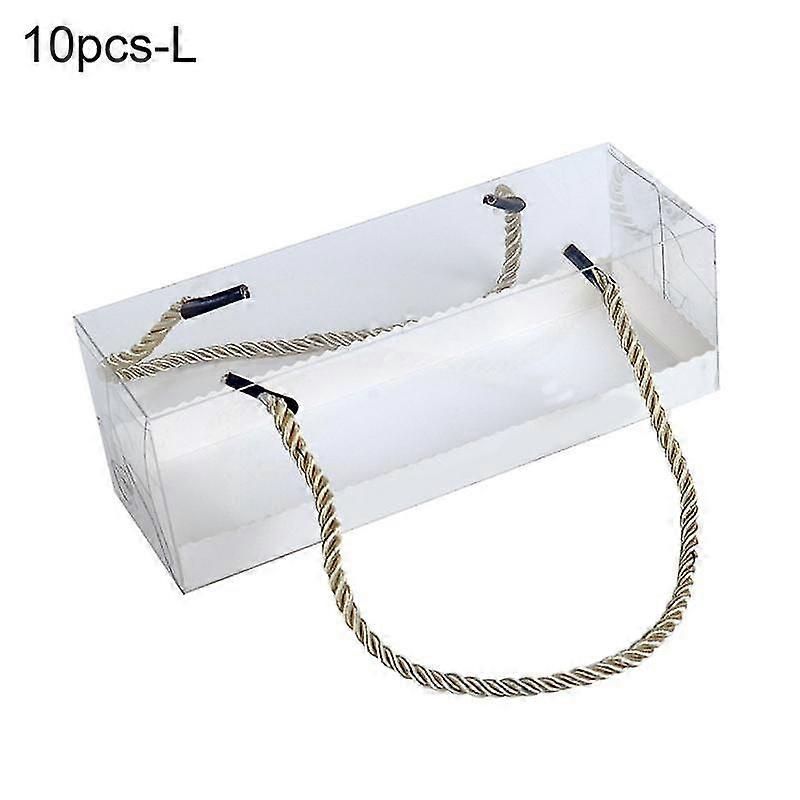 10 Pcs Clear Pastry Boxes Rectangle Portable TEP Sandwich Dessert Display Food Storage Holder for Pa