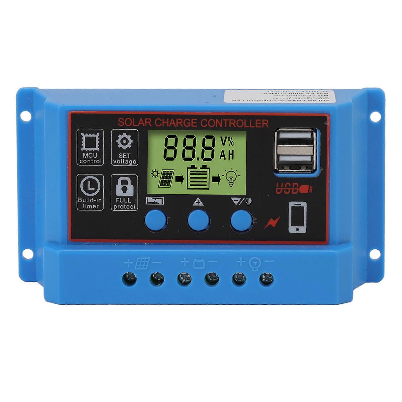 12V 24V Solar Charge Controlle LCD Display Solar Panel Controller for Billboard Warning Light 10A