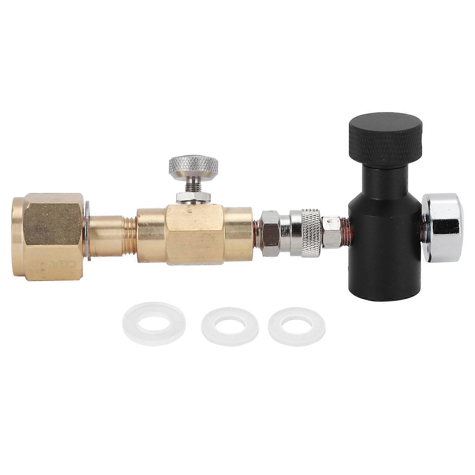محول إعادة تعبئة أسطوانة CO2 موصل نحاسي CGA320 مع صمام تحرير مقياس ضغط ASA 1500PSI