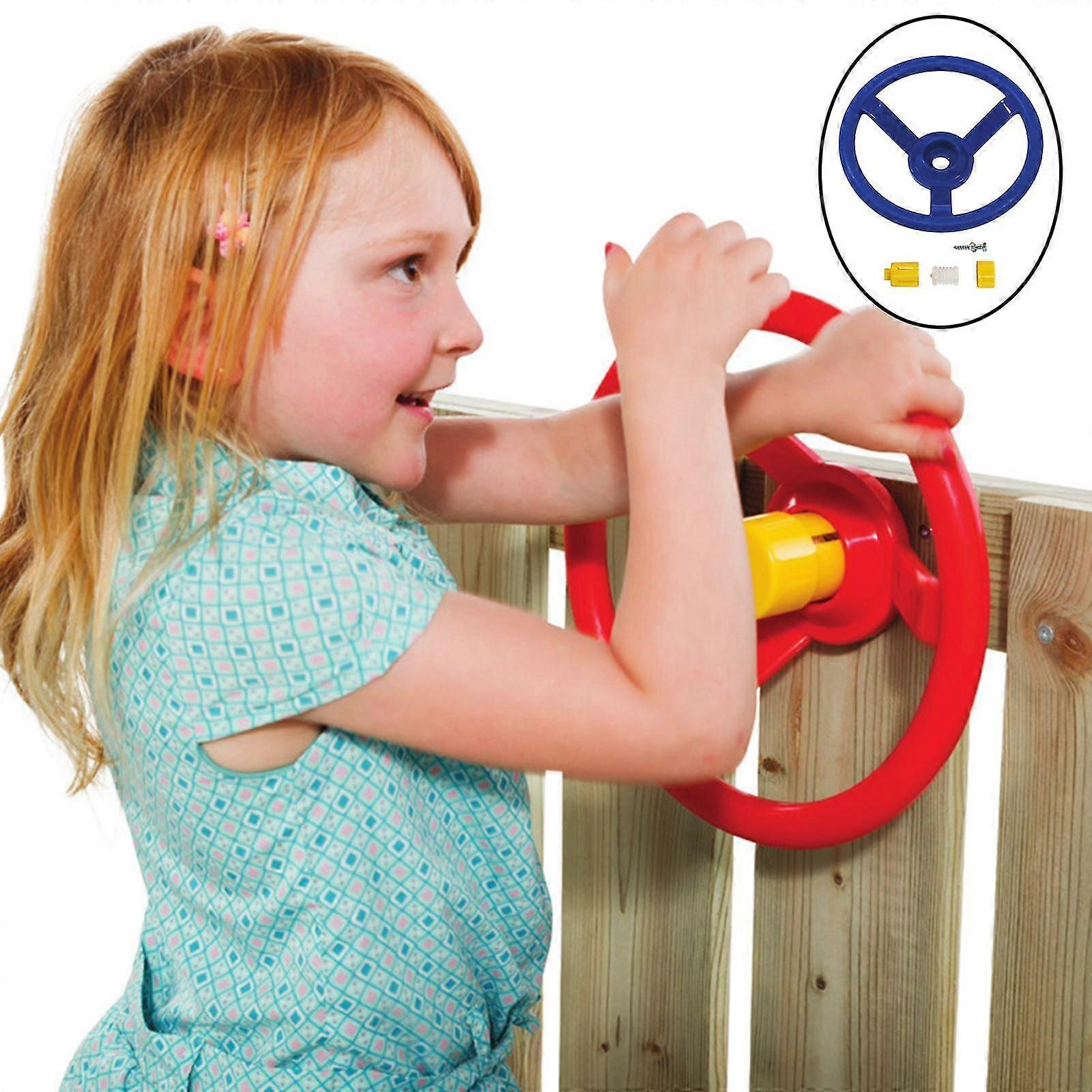 30cm Pirate Ship Wheel Playground Accessories For Playhouse - Blue