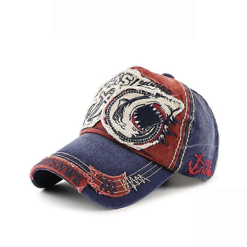 Denim Baseball Cap Tiger Head Embroidery Snapback Hat Gorra
