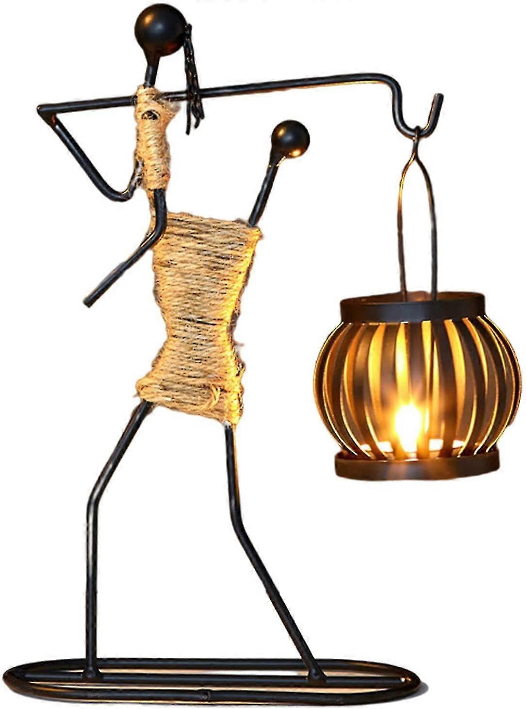Wrought Iron Candle Holder, Wrought Iron Candle Holder In The Shape Of A Little Girl