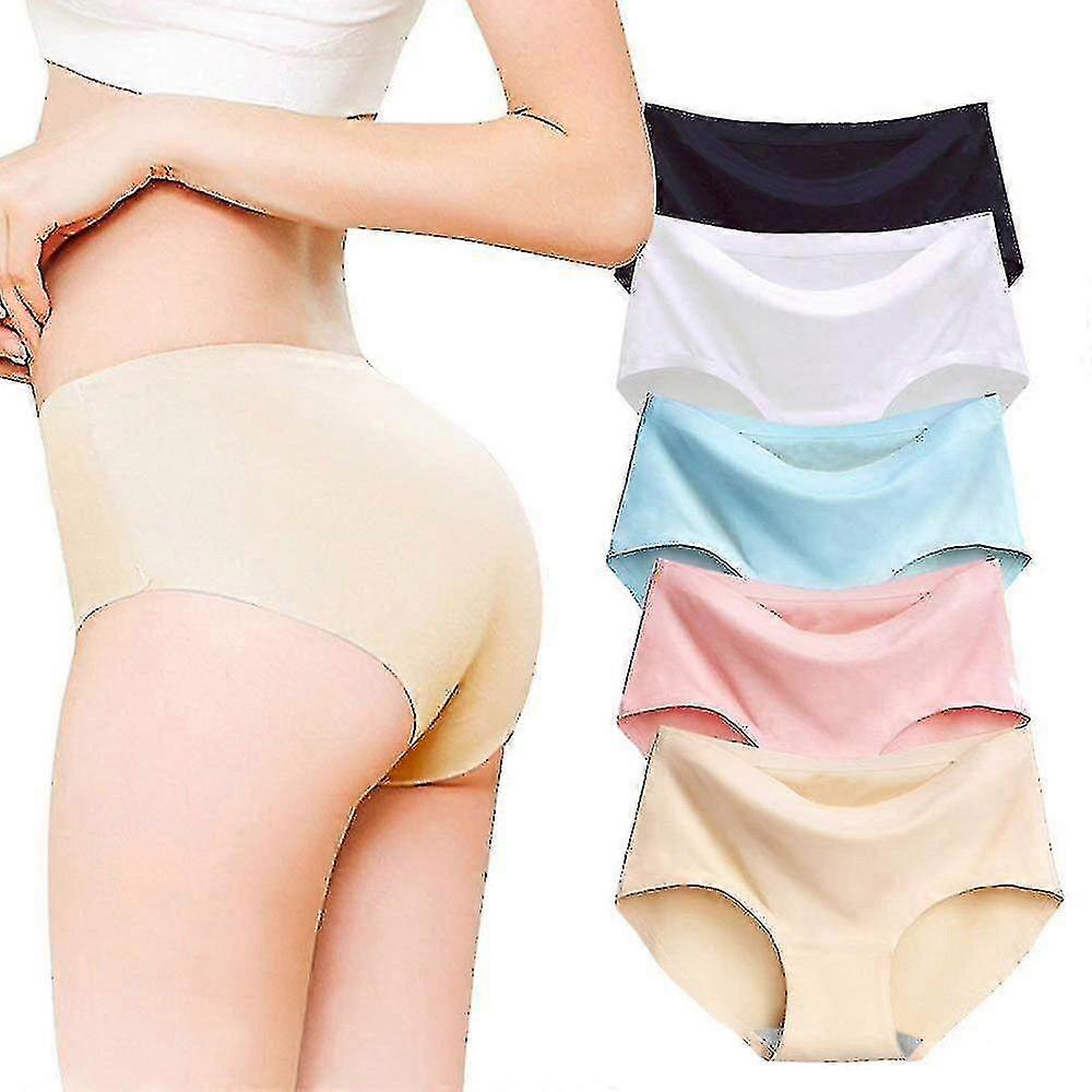 High Quality 6 Pieces Ice Silk Panties Seamless Panties Simple Women's Panties