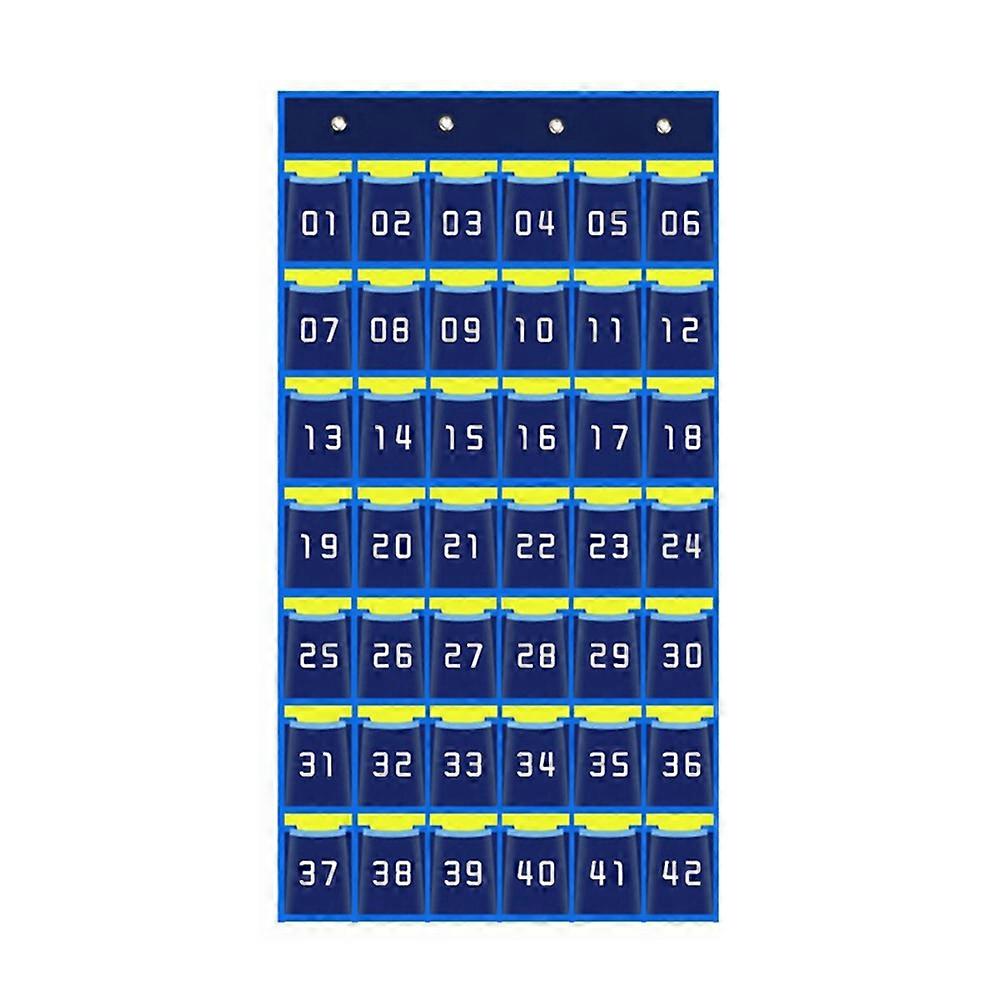 42 Numbered Pockets Chart Cell Phone Hanging Organizer Hanging Storage Bag for Classroom Calculator
