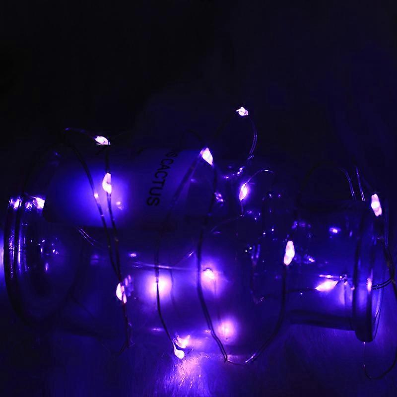 10PCS Led Copper Wire Fairy Battery Powered LED String Lights Wedding Party Indoor Christmas Decoration Garland Lights,purple