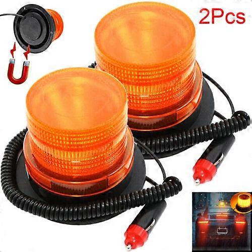 LED Warning Light Car Auto Amber Lamp Magnetic Flashing Strobe Beacon Emergency