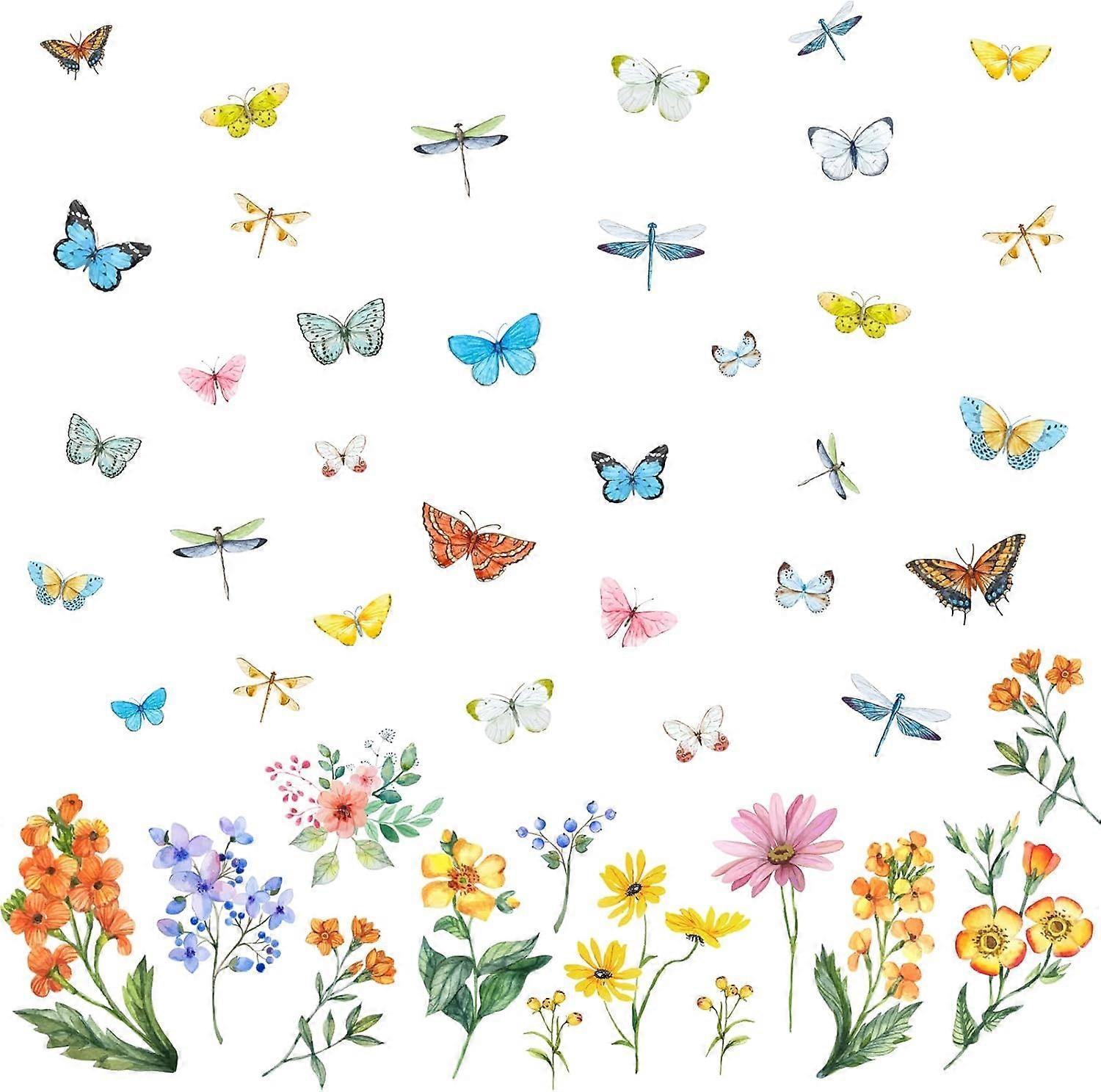 PVC Wall Stickers for Wall Decoration Flower Pattern 300x580mm