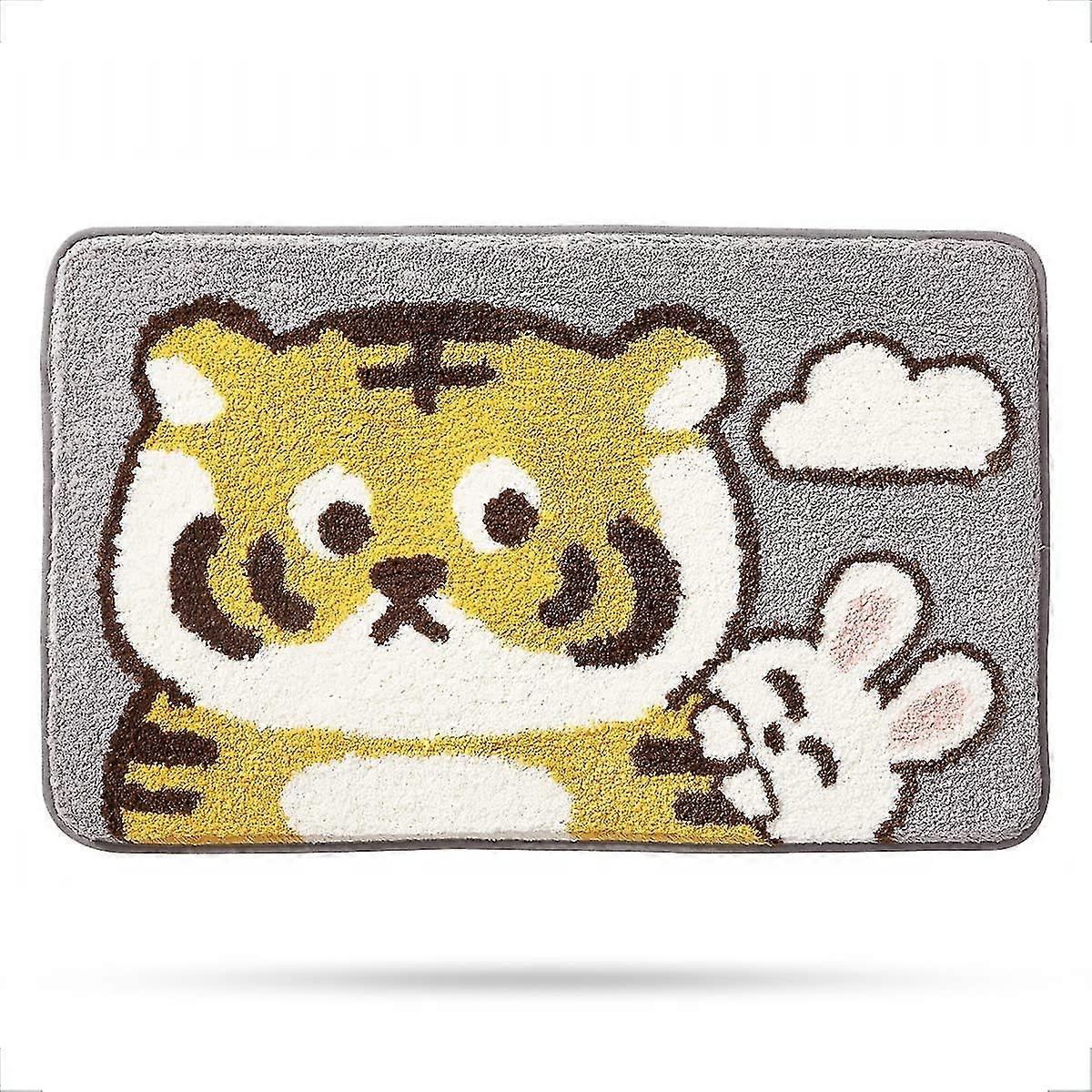 Bad tæppe 16 "x24", vaskbar kid badeværelse gulvtæppe (Tiger C)