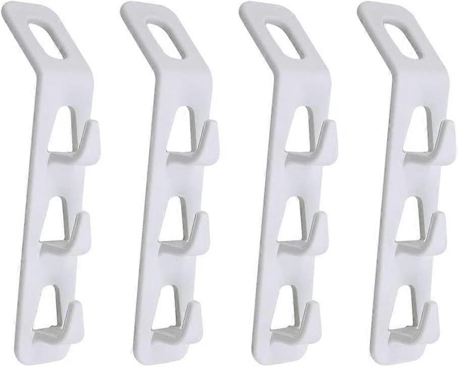 4pcs Multi-Function Clothes Cabinet Storage Cloth Hanger White