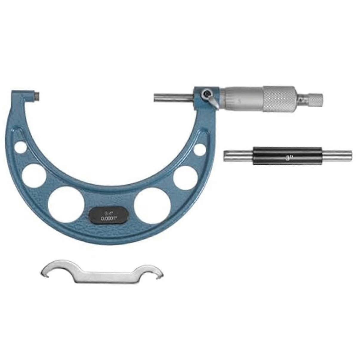 Micrômetro externo, 3-4 polegadas micrômetro do maquinista, 0.0001 polegadas do conjunto do micrômetro da graduação, ferramenta do maquinista do micrômetro