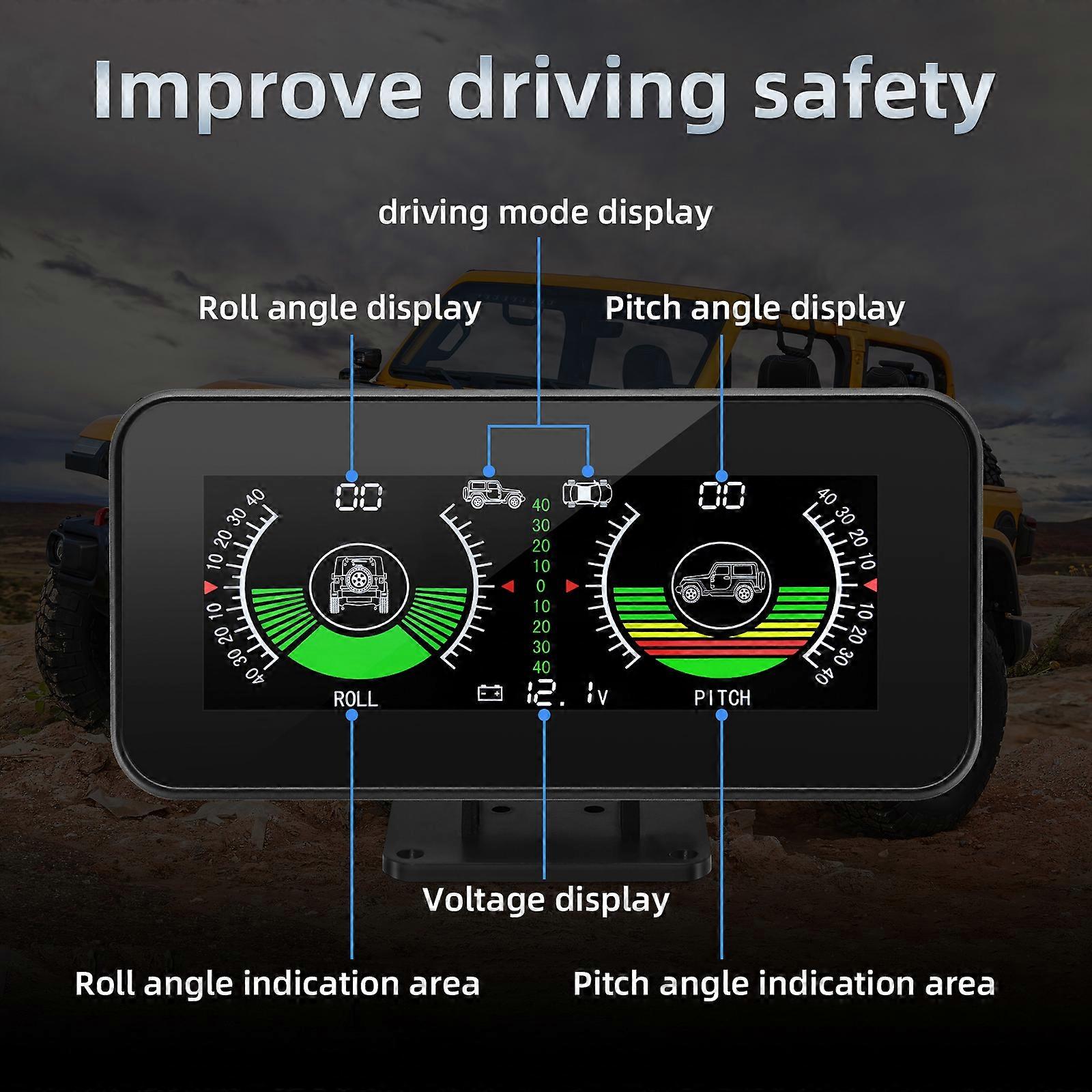 New Smart Car HUD Head Up Display Inclinometer Slope Indicator Meter M60 Car Compass Inclinometer Speedometer with GPS 3 IN 1