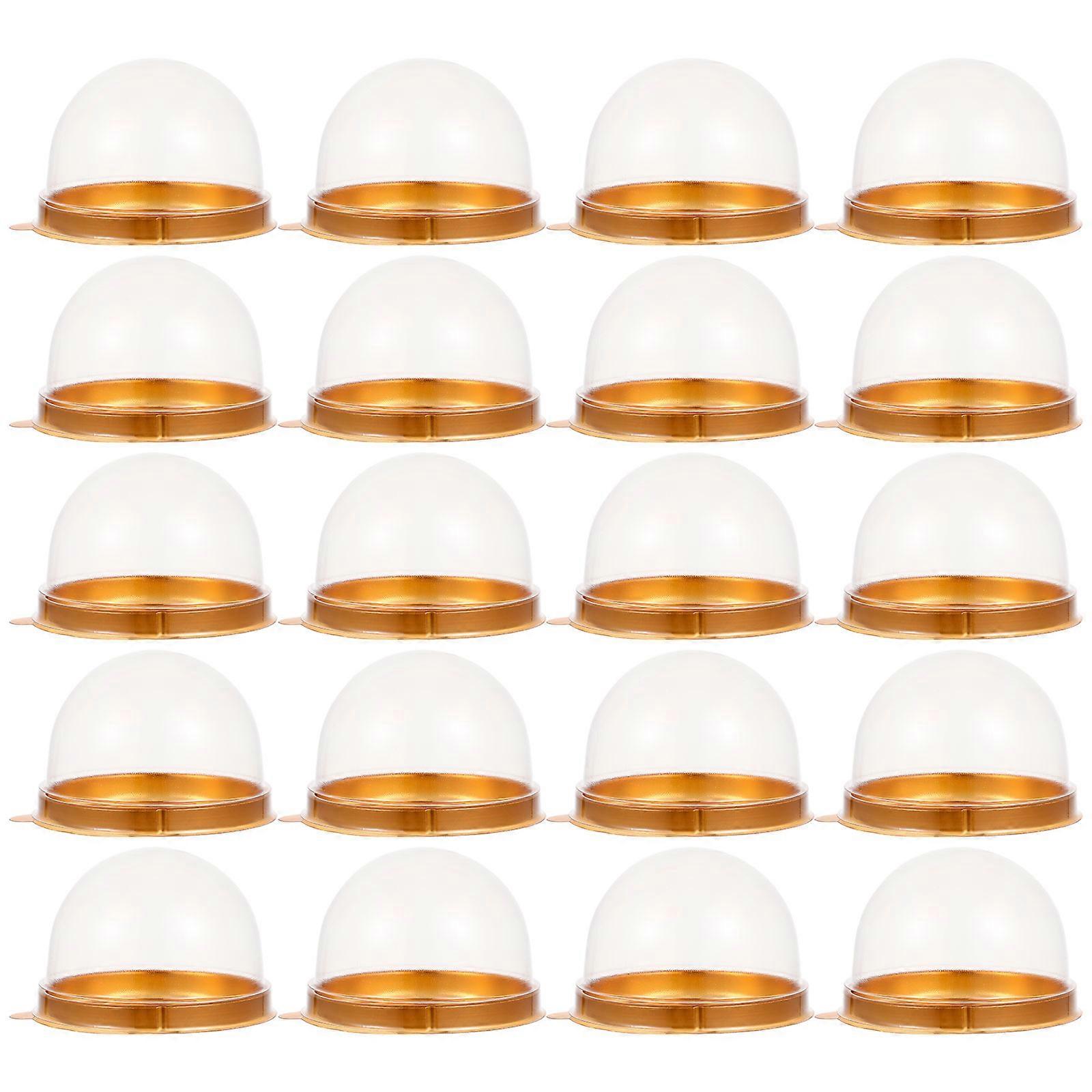 50 Pcs Chocolate Chip Muffin Macaron Box Individual Cake Container Mini Cake Box Mini Cake Container Plastic Dome Box