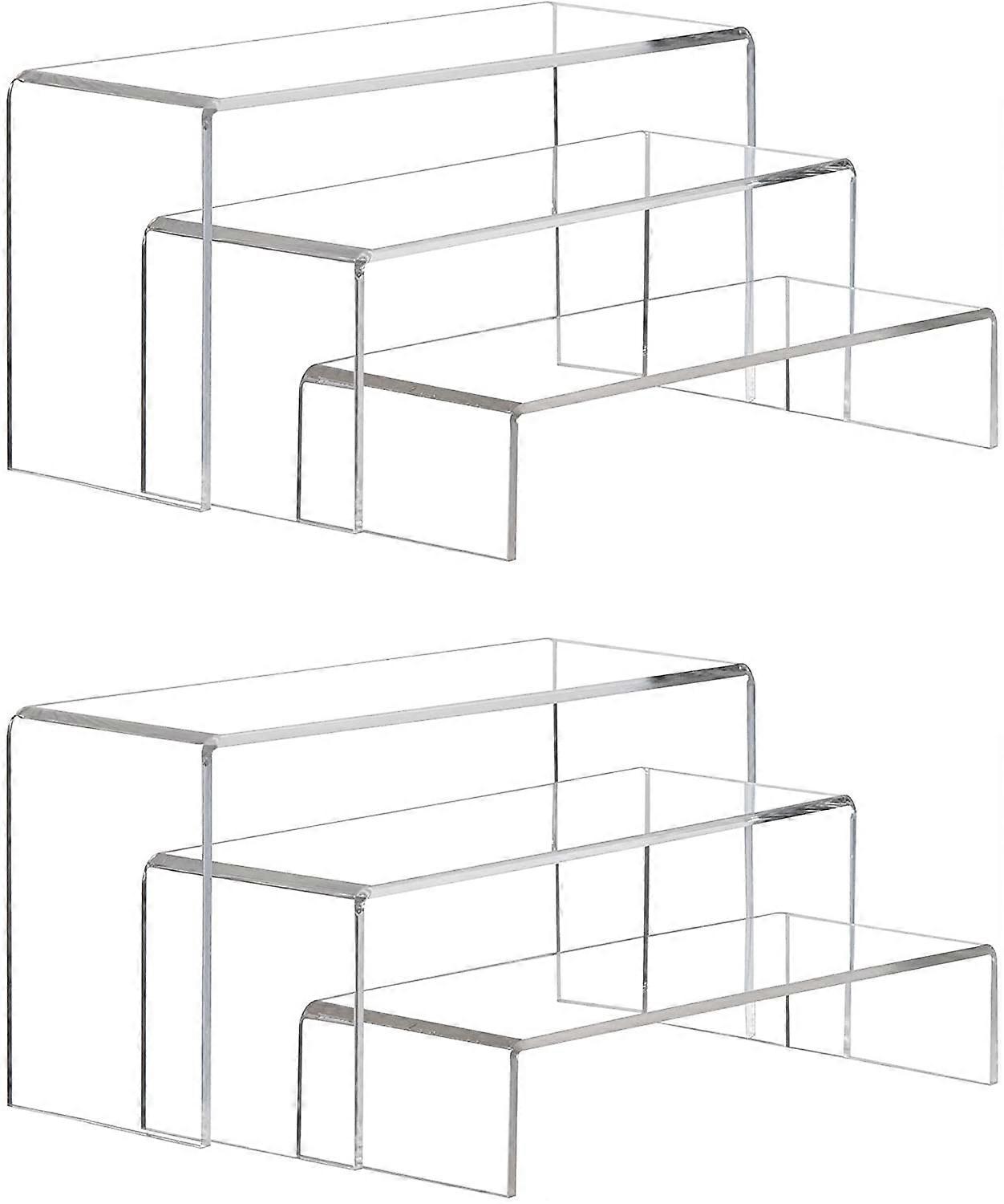 6 Pack Clear Acrylic Display Risers Shoe Display Stand Cupcake, Dessert Stand