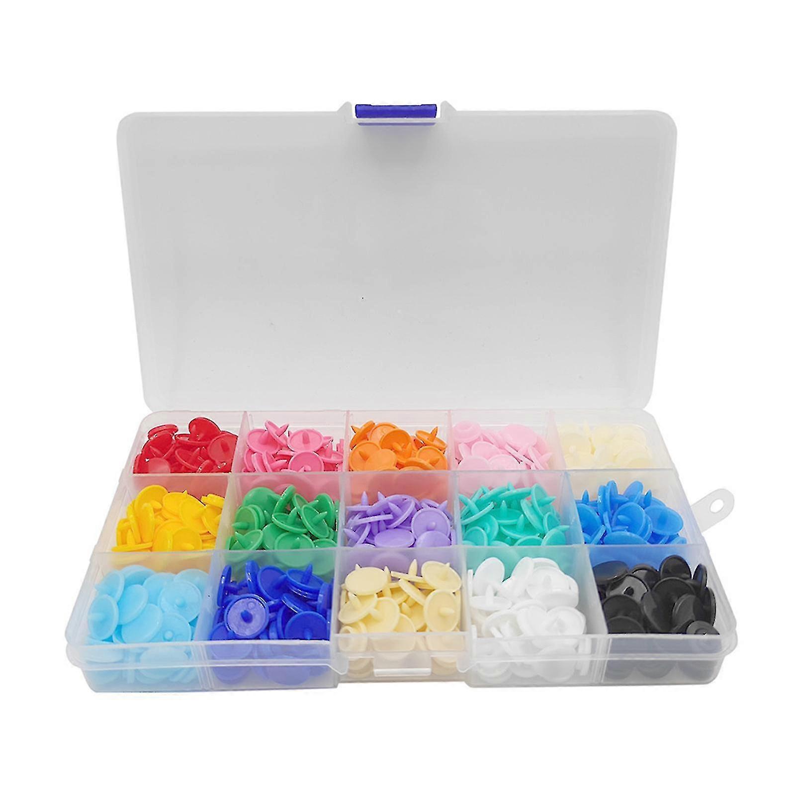 150pcs Coloured T5 Resin Buttons For Sewing And Crafting With Storage Case
