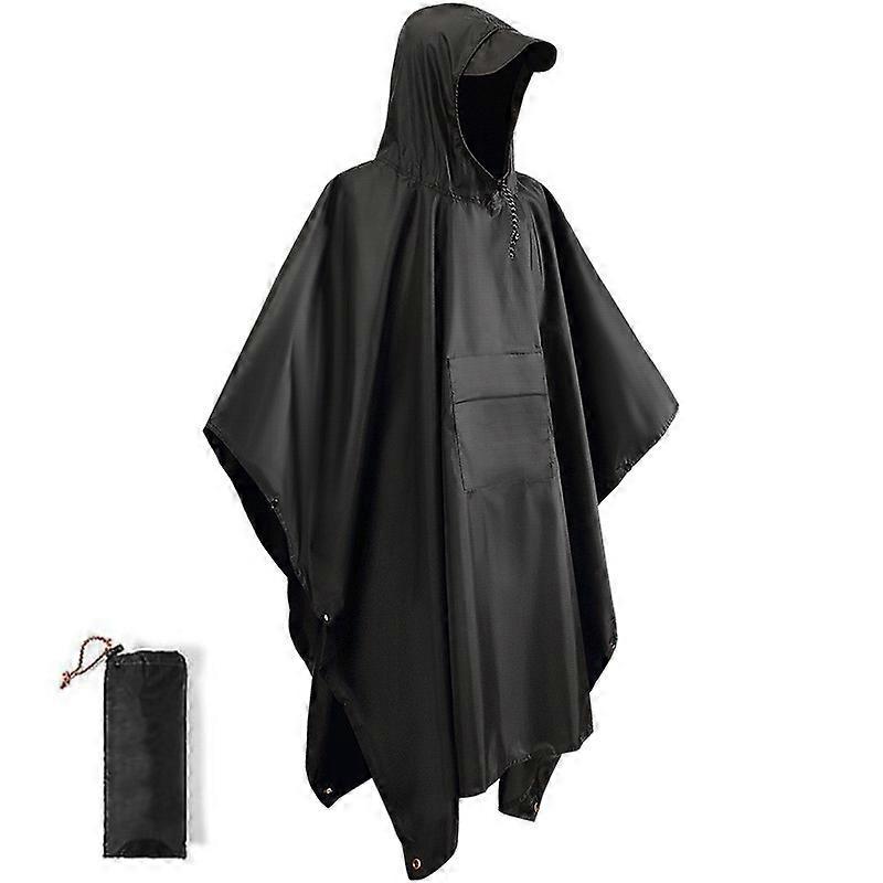 Military Style Poncho Multi Use Rip Stop Camouflage Rain Ponchohooded Waterproof Raincoat For Outdoor Activities
