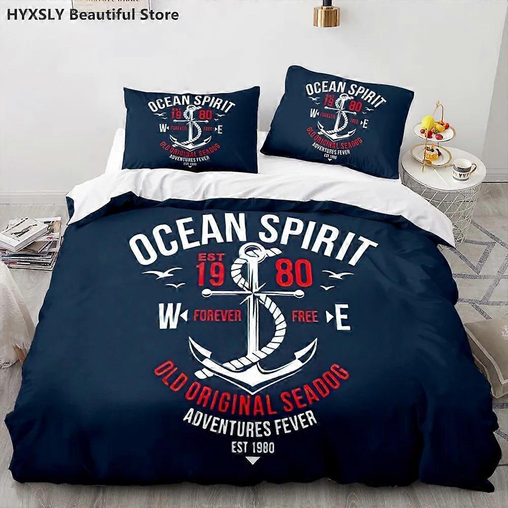 a2783 Lençóis Navio Âncora Náutico Capa de Edredão Mar Fronhas Colcha Capa Home Decor Presente Moda Conjunto de CamaConjunto de Cama de 3 Peças (1 Capa de Edredom