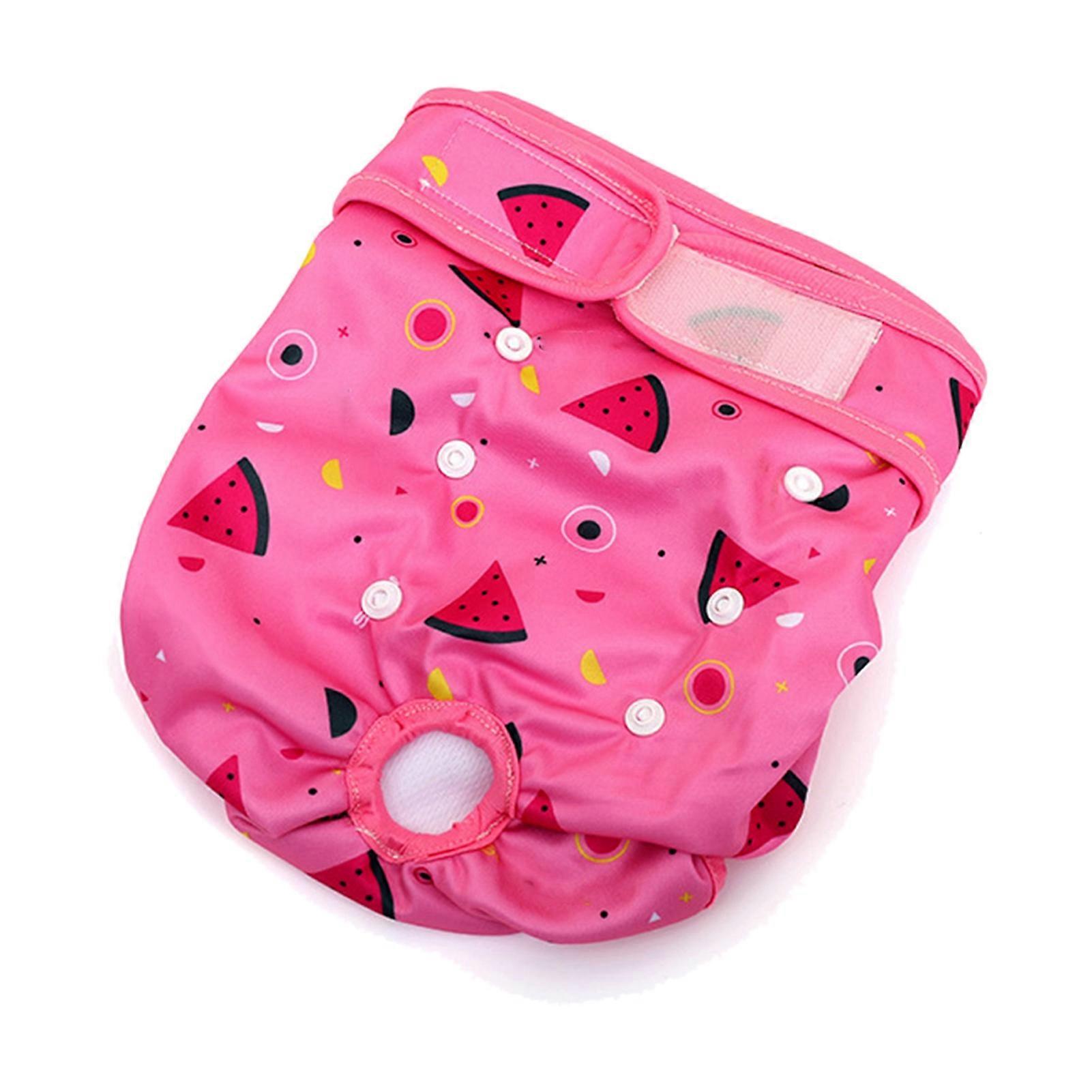 Pet Physiological Pants Breathable Leak Proof Adjustable Washable Dog Sanitary Pants for Home Outdoor Pink Watermelon Look XL