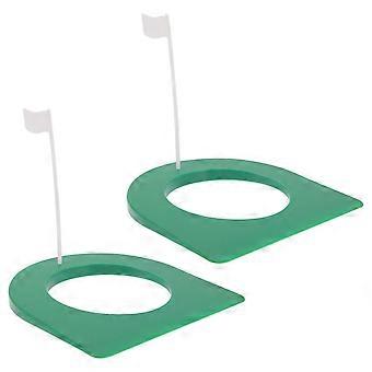 2 Sets Green Suit Putting Aid Golfs Putter Cups Putting Cup Flag Indoor Putting Green Putting Green Holes