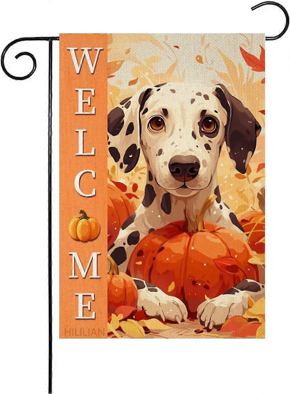 Dalmatian Flag 28x40 Double Sided, Pumpkins Garden Flags(6283)