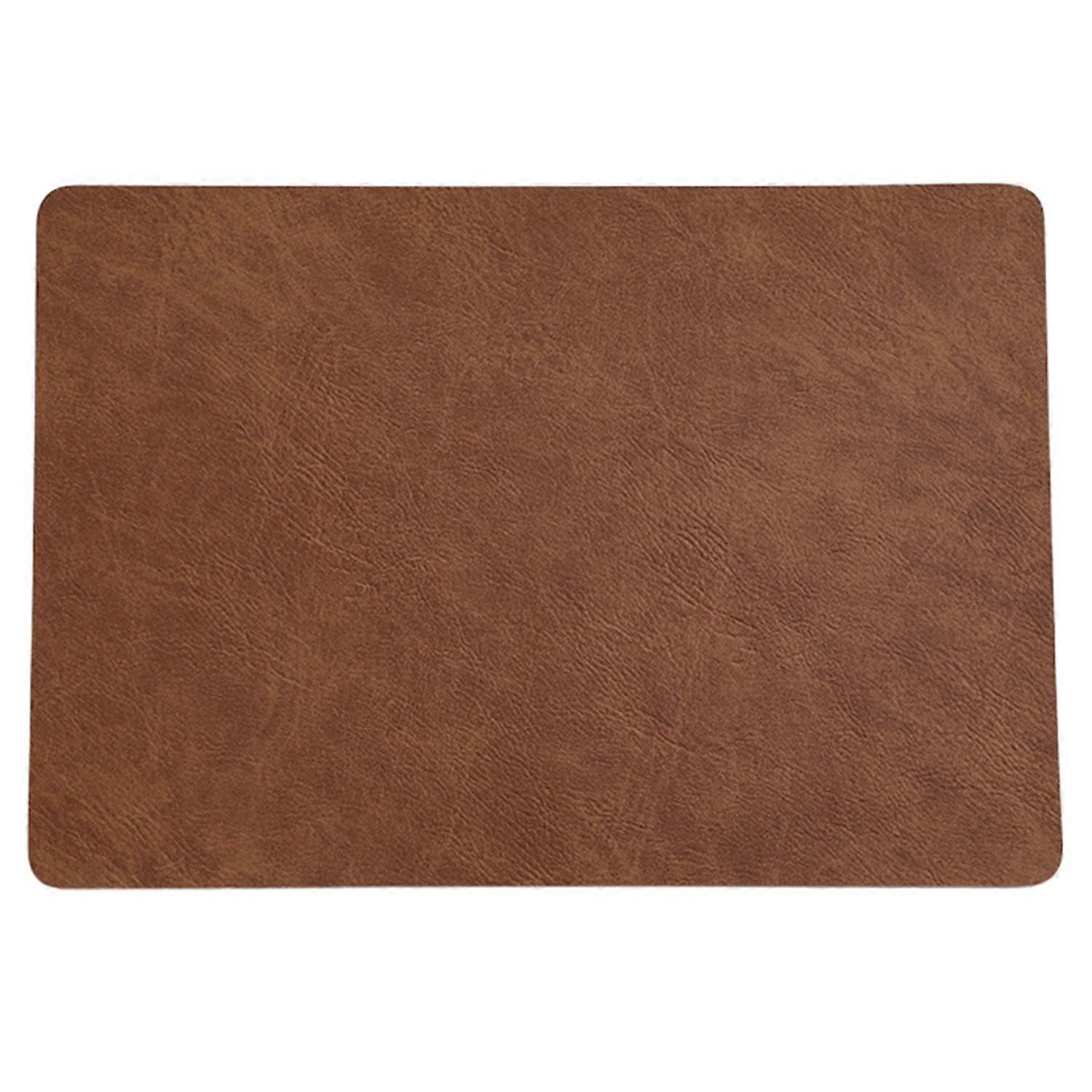 Light Luxury Solid Placemat Faux Leather High Elastic Soft Touch Easy to Clean Heat-Insulated Plate