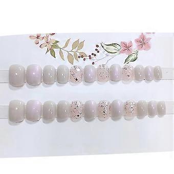 24 pcs faux ongle pas de décoloration ongle usure naturelle avec outil adhésif modèle de colle à gelée
