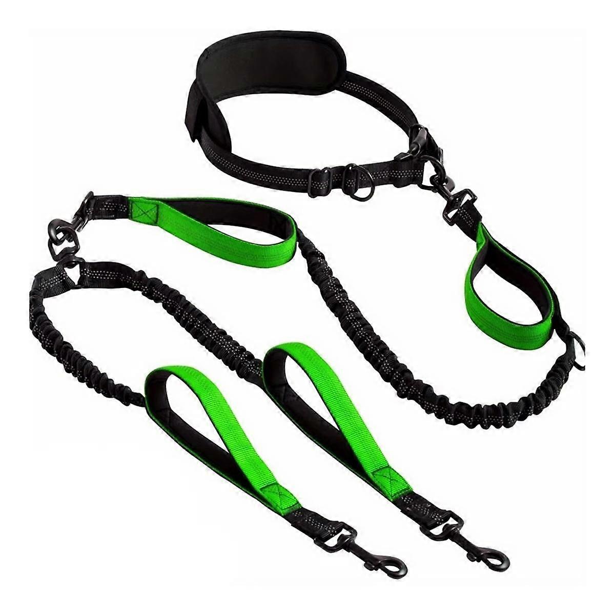 Reflective Dual Dog Leash for 2 Dogs Padded Handles Dual Dog Leash for Medium Large Dogs Training J