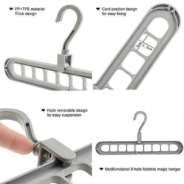 9-hole space-saving hanger 360-degree rotating multifunctional hanger