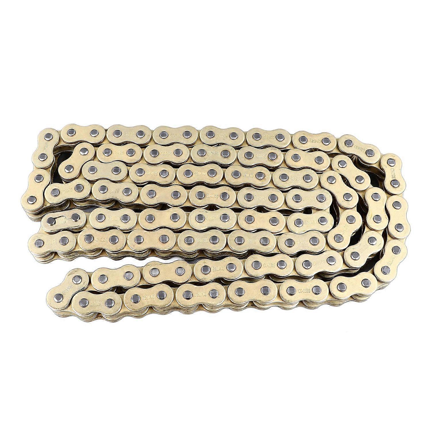 Motorcycle Oil Seal Chain 520HO‑116L Carbon Steel Thickened Golden