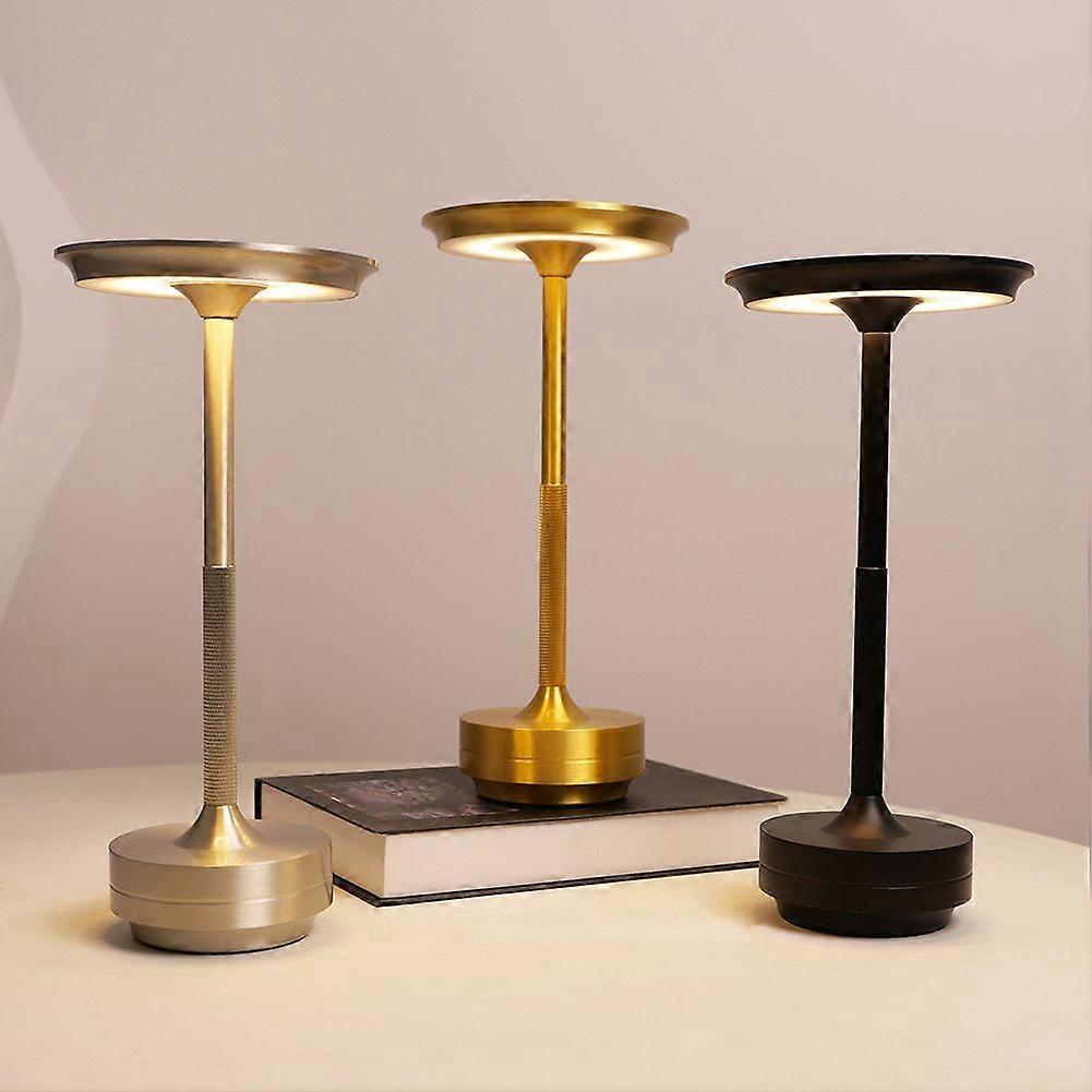Metallic Rechargeable LED Table Lamp - Portable Cordless Night Light for Home and Bedroom, Stylish Vianys Ecolume Design