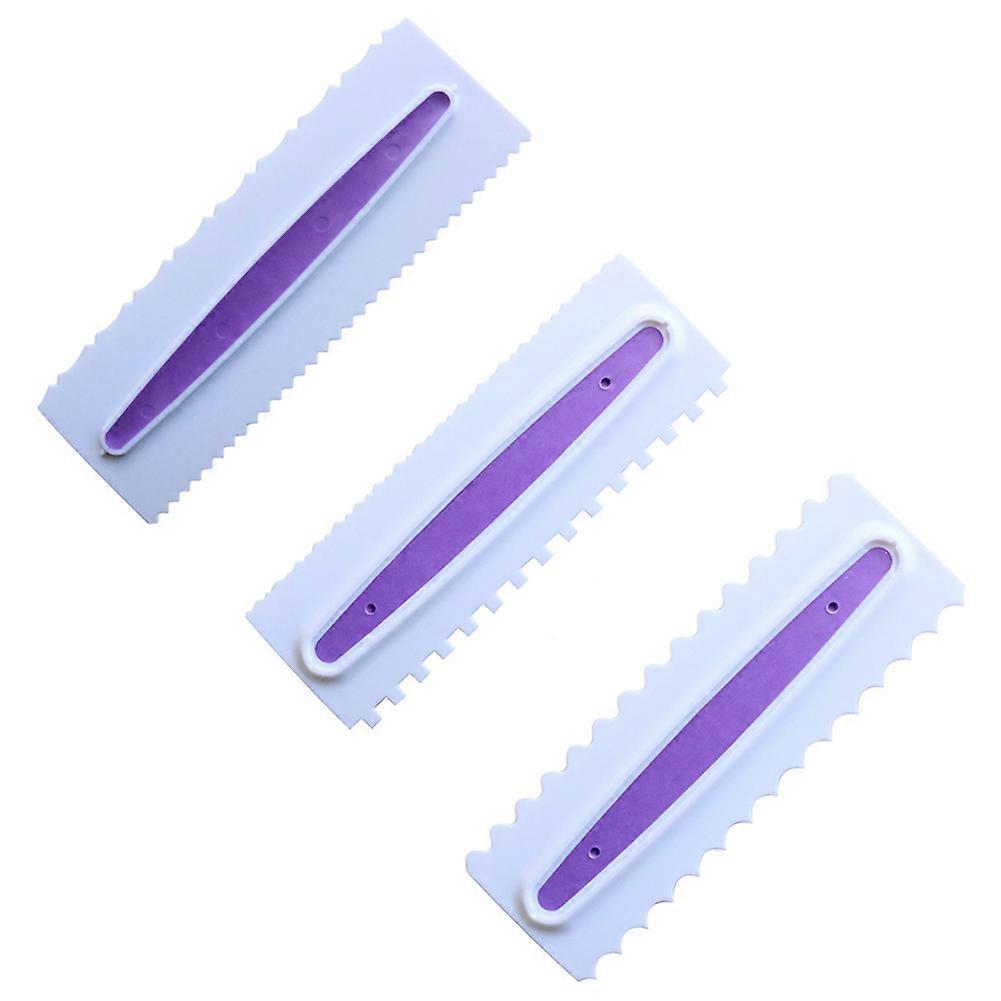 Baking Pastry Tools Comb Plastic Fondant Spatulas Cake Scraper Baking Decorating Set (3PC52127)