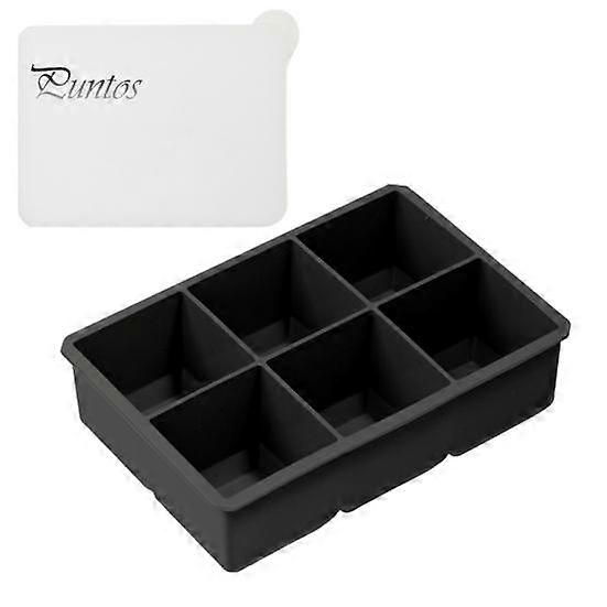 Ice Cube Mold Large Silicone Square Ice Cube Tray 6 Grids Design Ice Making Mold with Lid for Home Kitchen