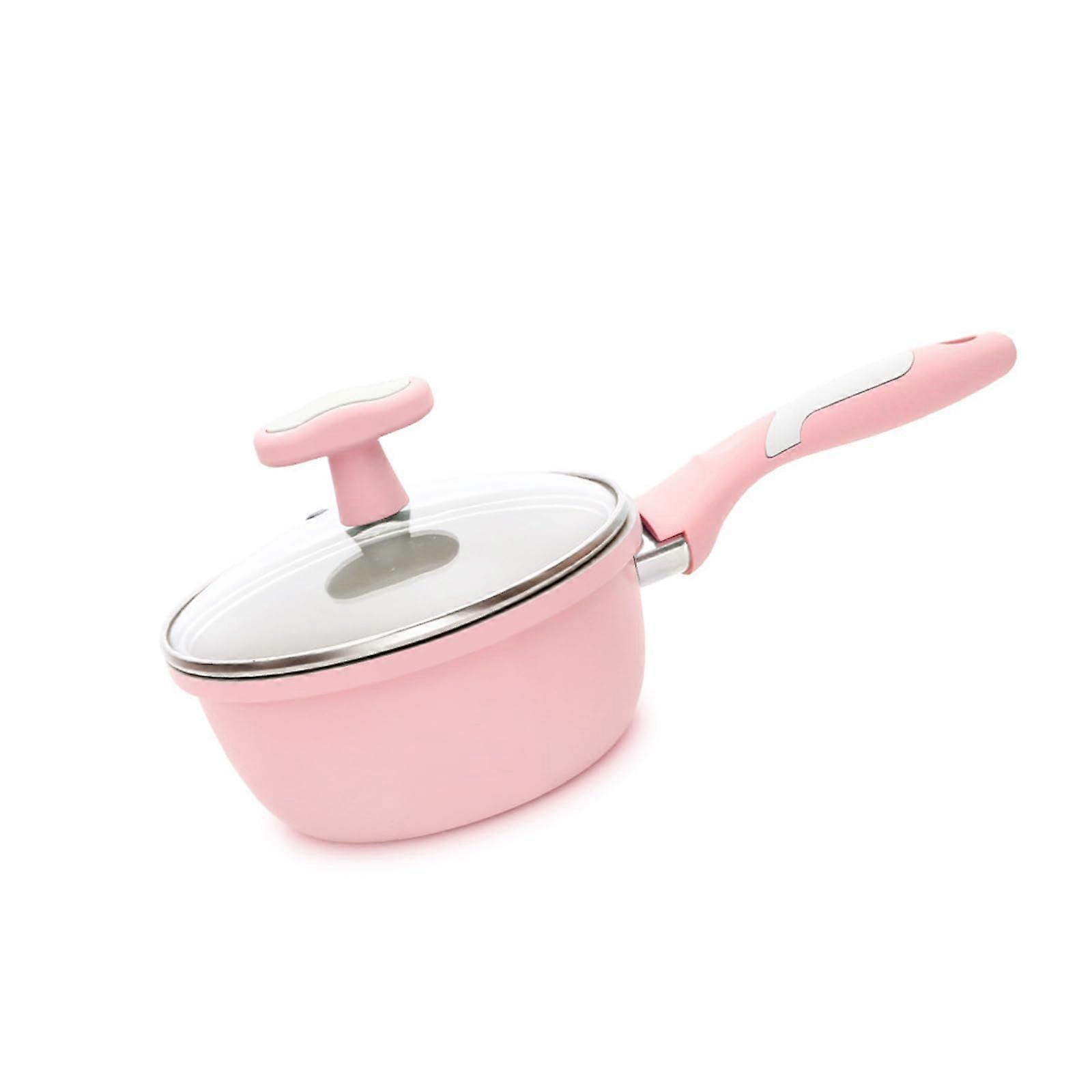 Nonstick Saucepan 6.3-Inch Milk Pot With Lid Stovetop Compatible