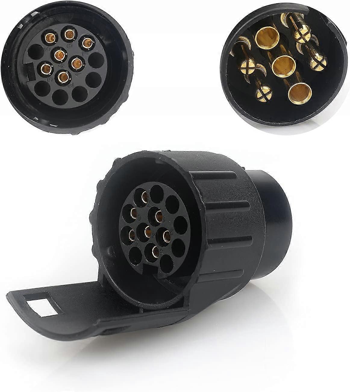 7/13 Trailer Socket Adapter 7 to 13 Pin Hitch Plug Connector 7 Pole to 13 Pin for Car Trailer, Tractor, Caravan, Bike Carrier