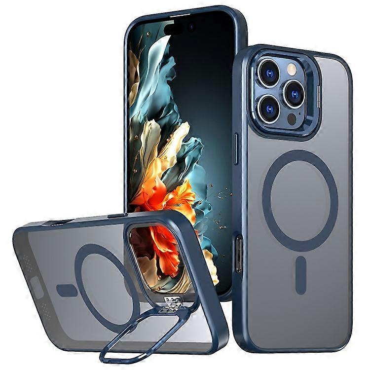 Compatible For iPhone 16 Pro Case Lens Kickstand TPU+PC Phone Cover Compatible with MagSafe
