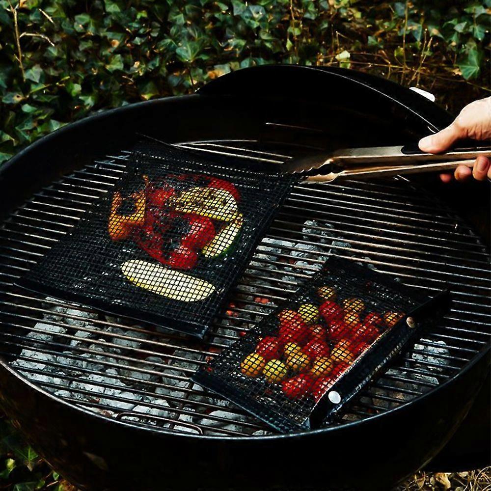 Reusable BBQ Mesh Grill Pouch Non-Stick Barbecue Bag for Charcoal Gas Electric Grills 27 * 22cm/ 10.6 * 8.6inch