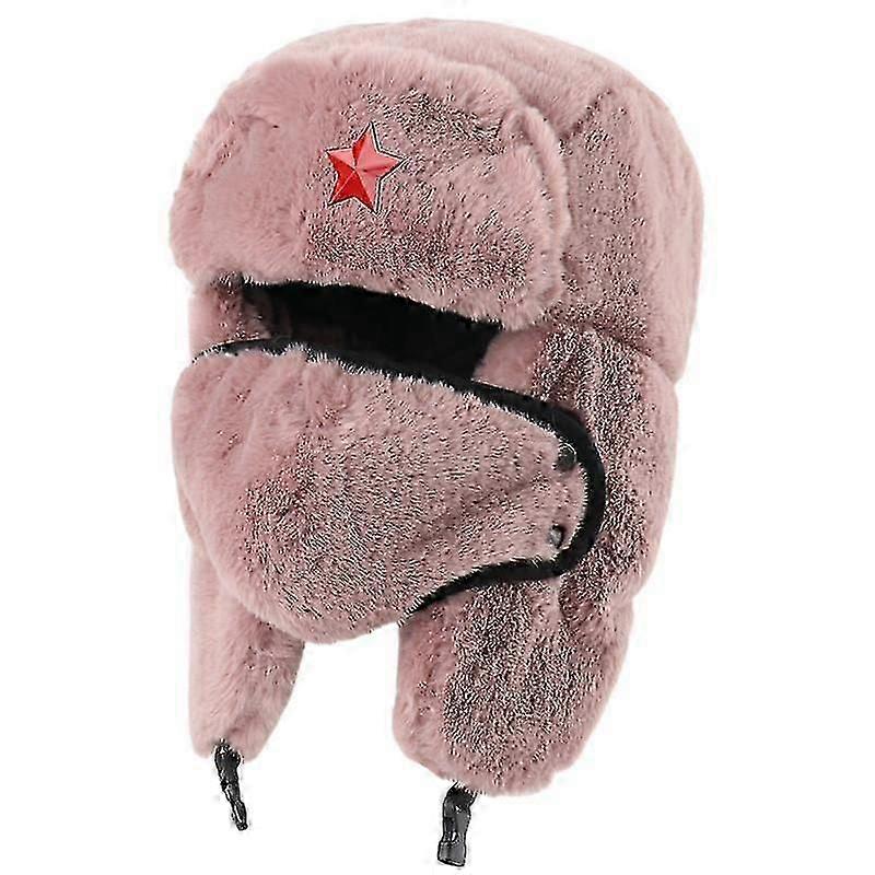 WXHWinter Russischer Pelz Warme Mütze Plüsch Abzeichen
