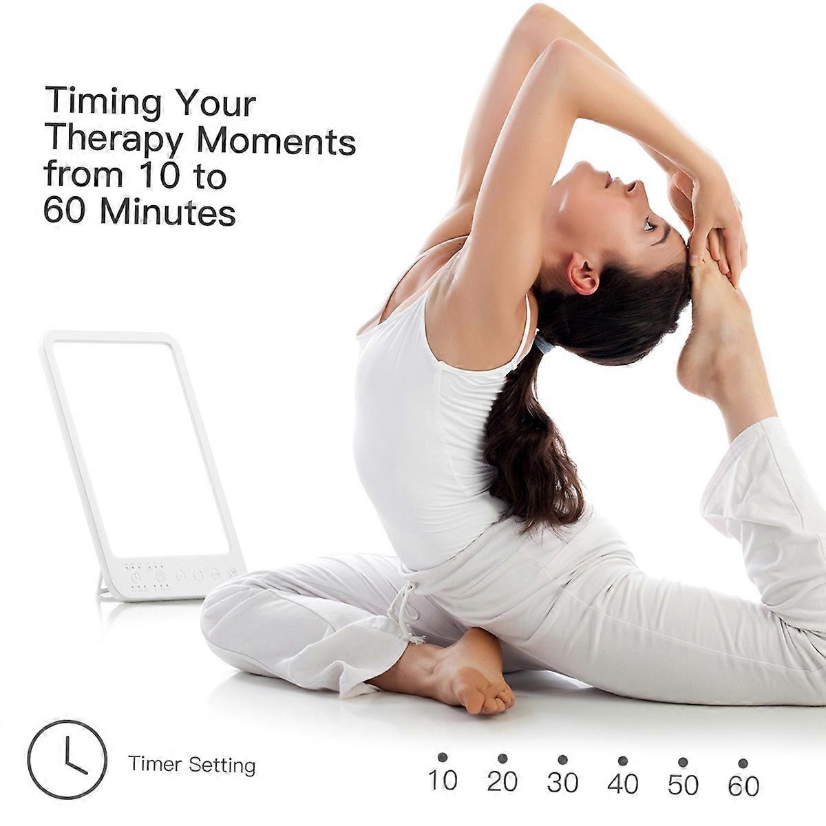 LTTENY Light Therapy Lamp  UV Free 10000 Lux Brightness Timer Function Touch Control Standing Bracke