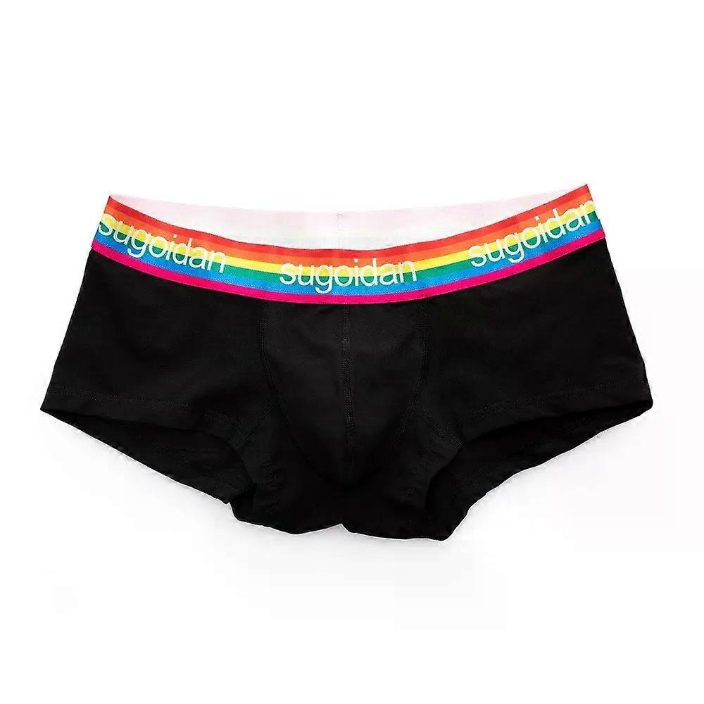 Sugoidan בגדי ריקוד גברים תחתונים מותן נמוך צמוד צבע אחיד מכנסי בוקסר קצרים נוער בגדי ריקוד גברים מודאלי כותנה ספורט נושם מכנסיים ראש