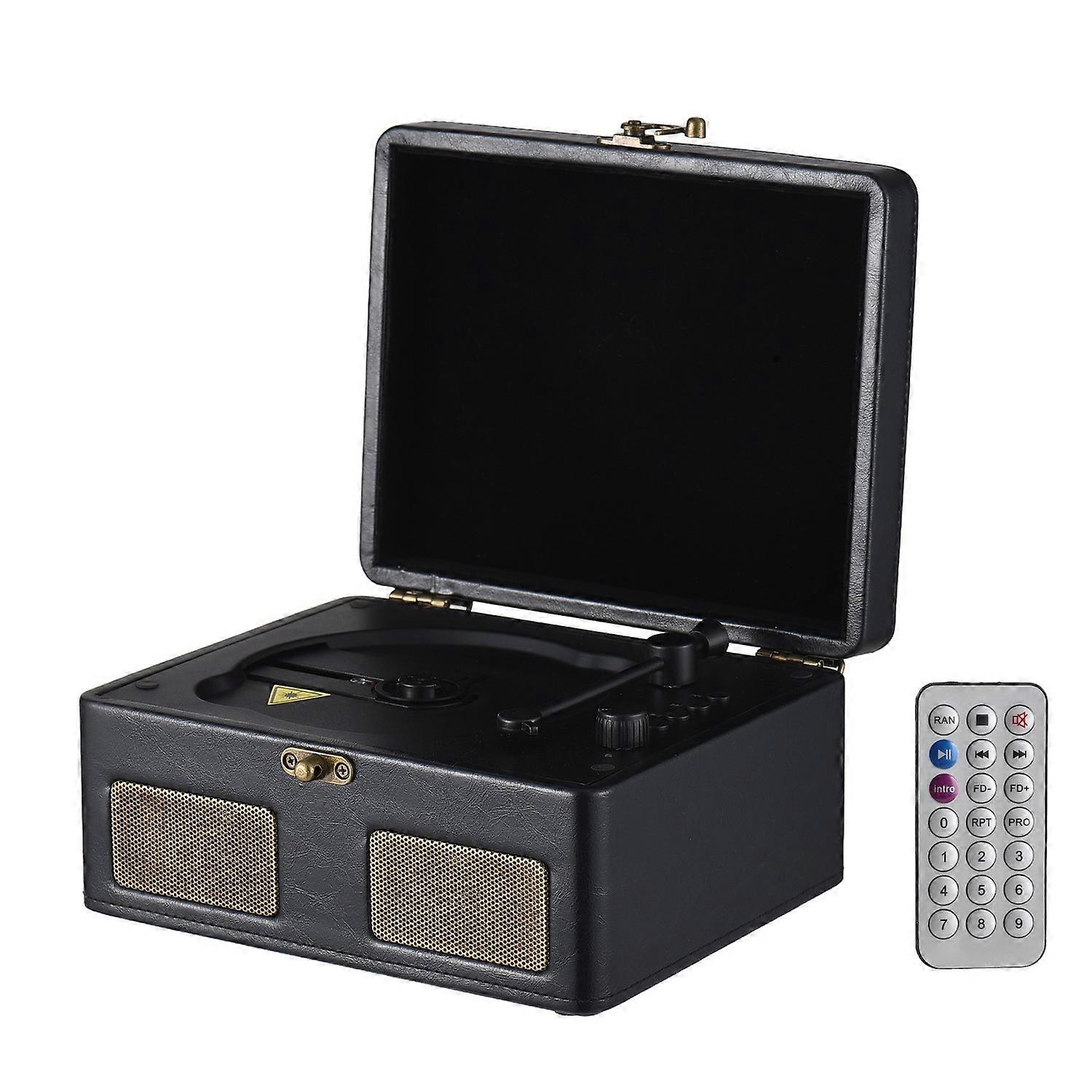 Retro CD Player Multifunctional Tray Type BT Player Turntables USB Drive Playback Portable CD Player