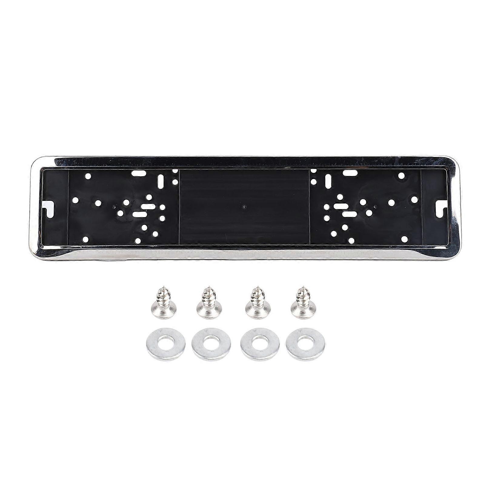 2pcs European License Plate Holder Polished Stainless Steel EU Tag Plate Mounting Bracket Universal Fit for Vehicles