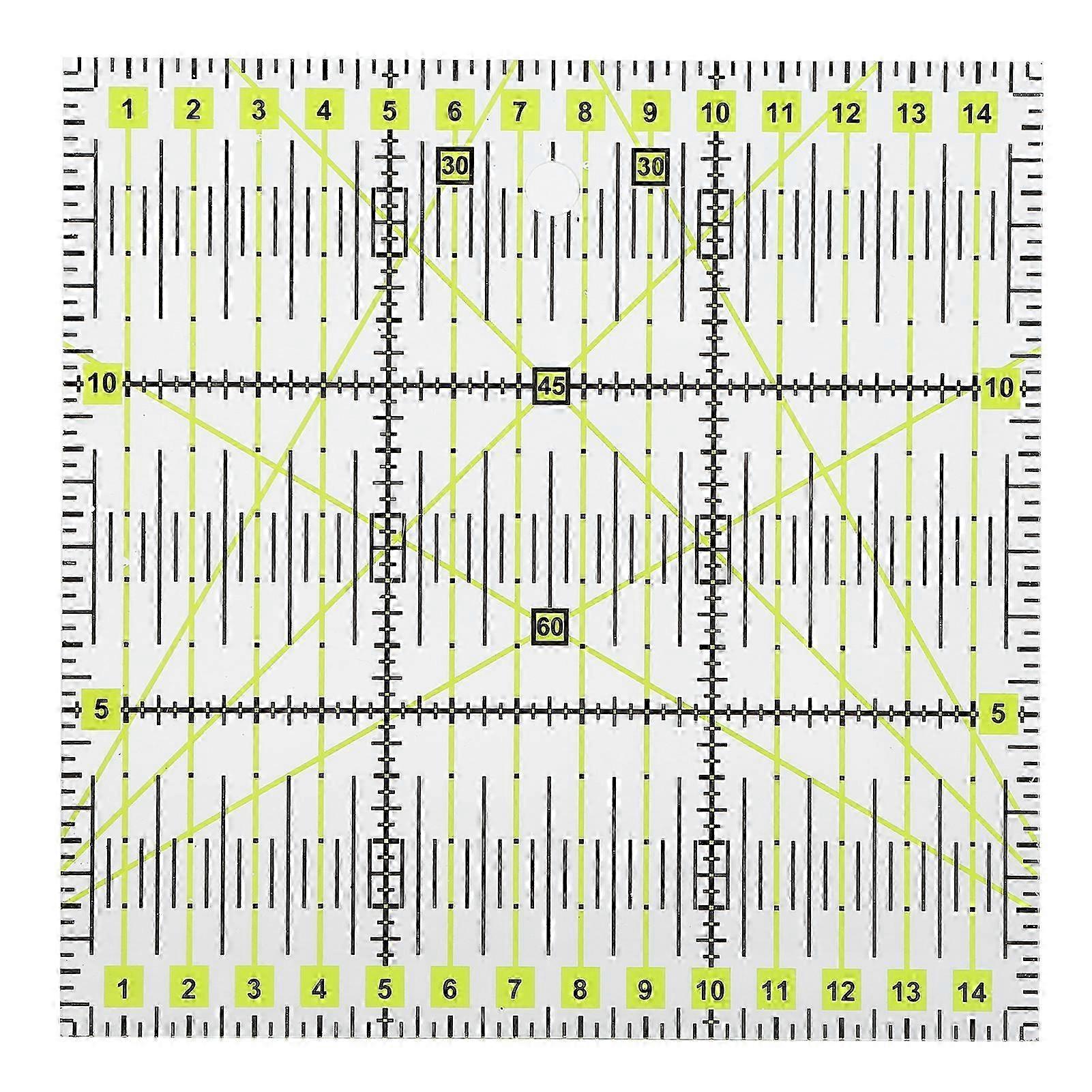 Acrylic Quilters' Ruler Double Colored Grid Lines Clear Mark Square Quilting Sewing Ruler