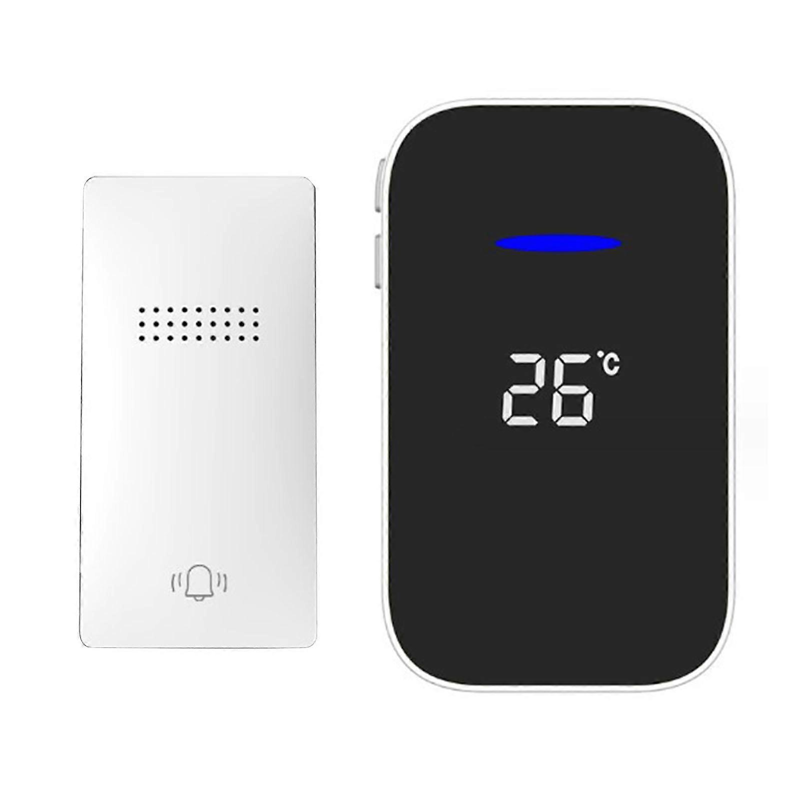 Wireless Self-Powered Doorbell with Temperature Display: Long Range & Waterproof Design